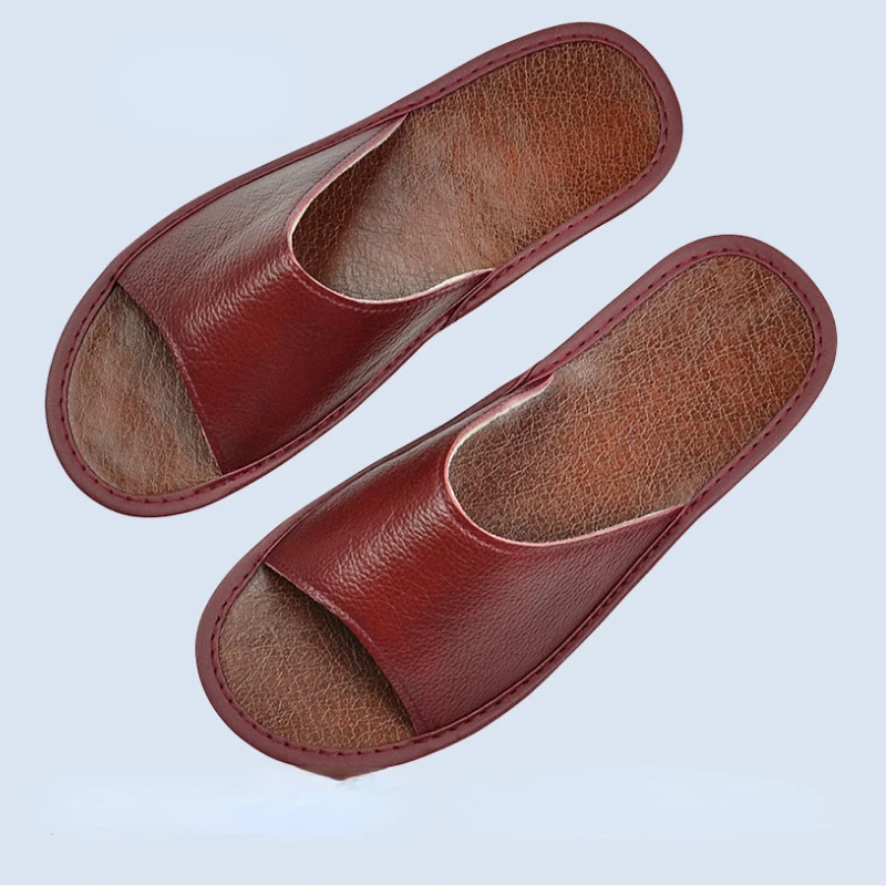 Flip Flop Leather Men - XIHAHA Pantofole in vera pelle di