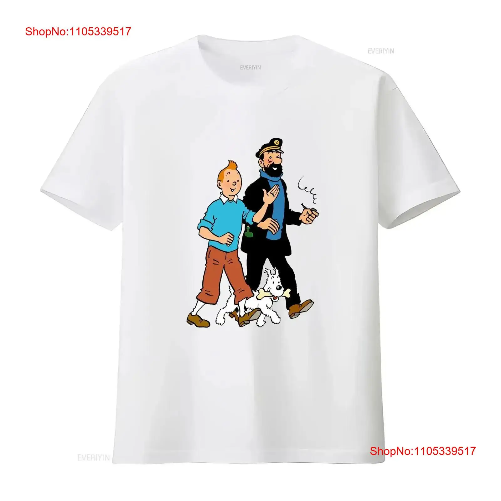 Tee Graphic Print - Maglietta Walking With Captain Haddock Comics