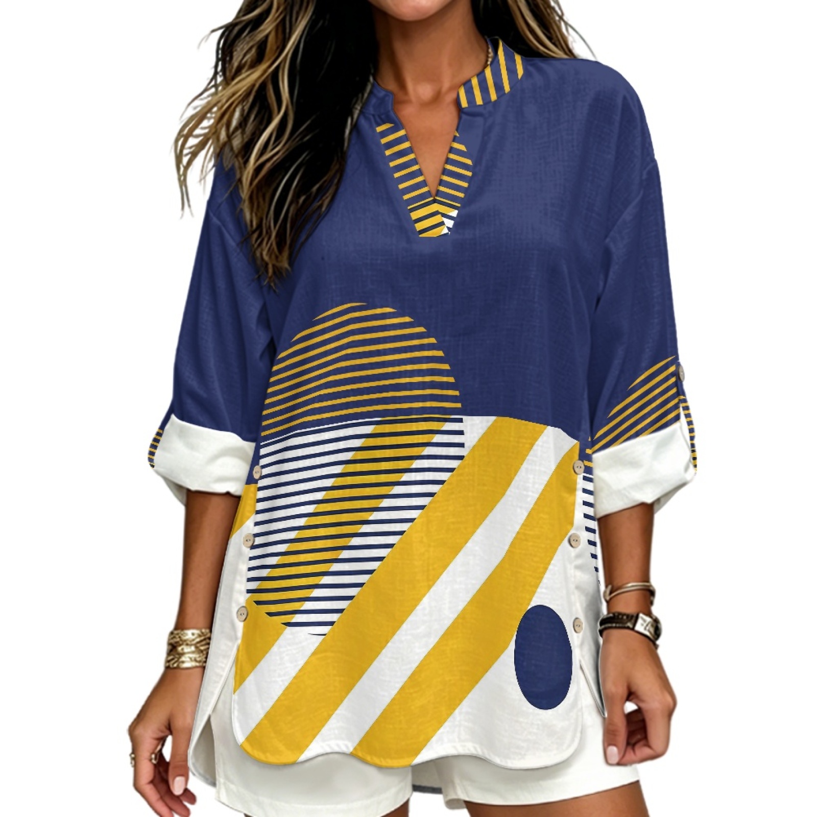 Linen Shirt Breathable - INSTANTARTS Camicia da donna in lino