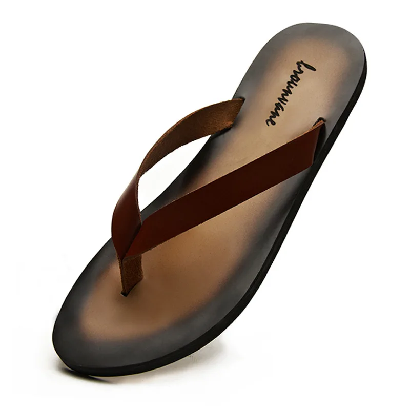 Flip Flop Leather Men - Pantofole classiche da uomo in vera