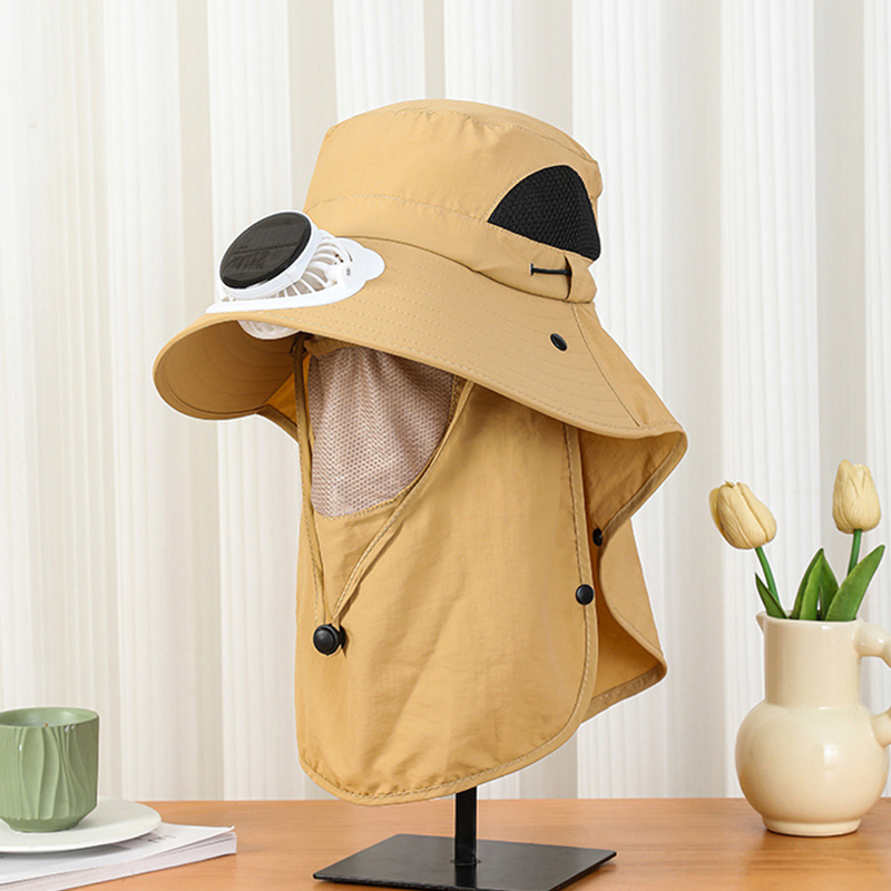 Bucket Hat Straw - Cappello da uomo con ventola solare