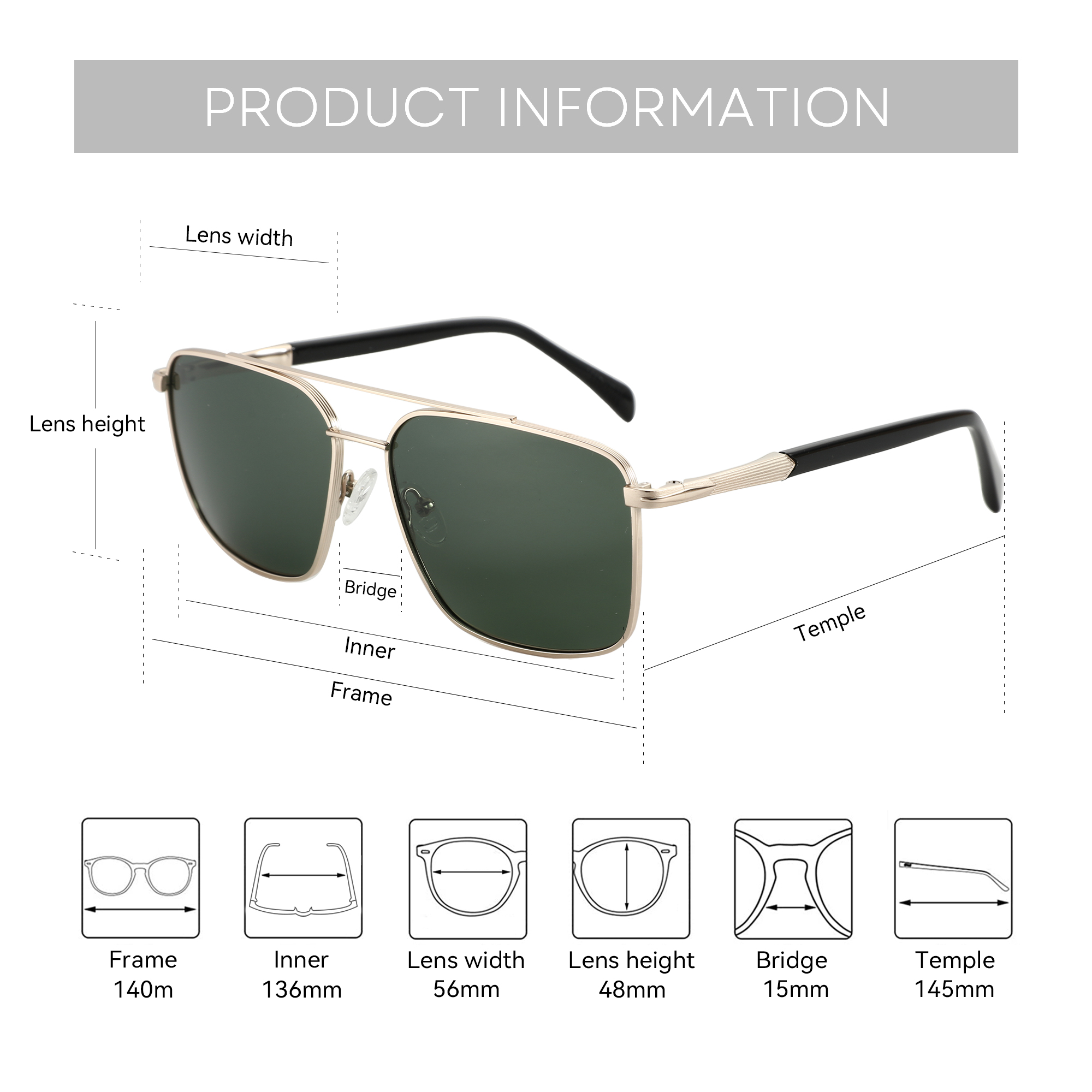 BLUEMOKY L Taglia Moda Metallo - Sunglasses Aviator Polarized recensione e prezzo