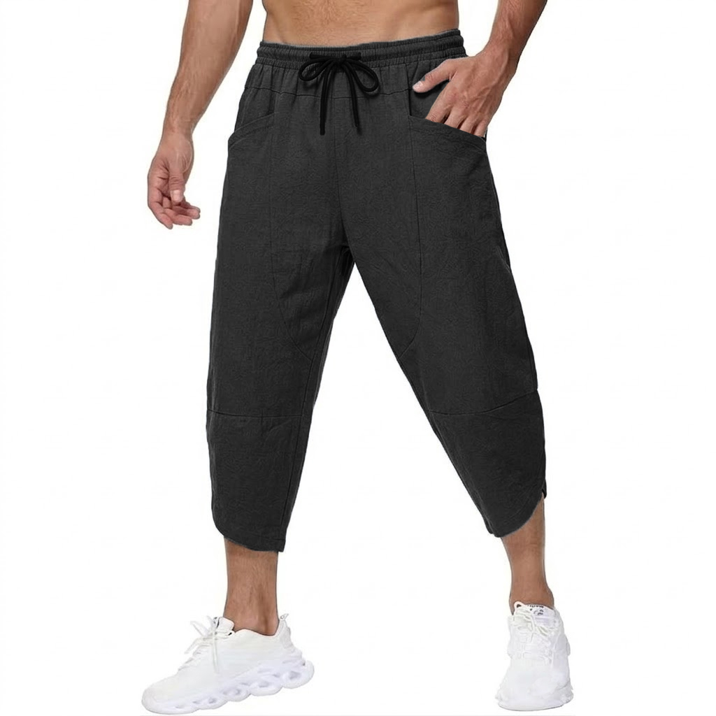 Pantaloni corti casual da uomo - Short Linen Drawstring recensione e prezzo